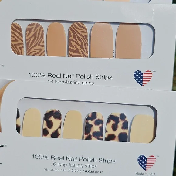 Color Street Neutral and Animal Print Nail Strips Lot Of 4